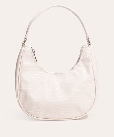 bolsa baguete croco off white
