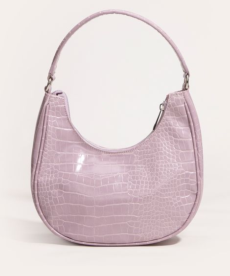 bolsa baguete croco lilás