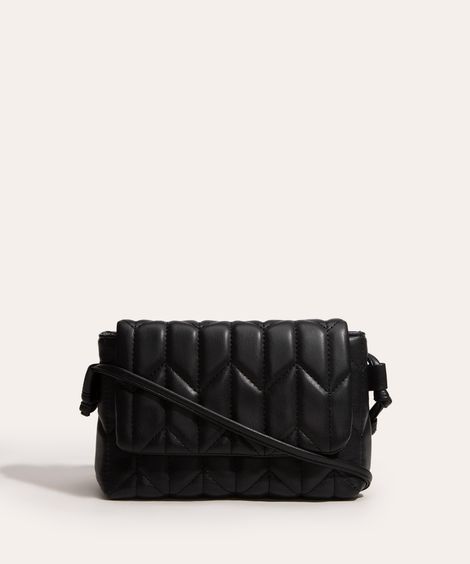 bolsa crossbody matelassê preto