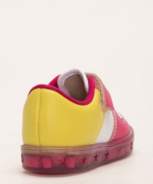 tênis infantil com velcro e luz molekinha pink