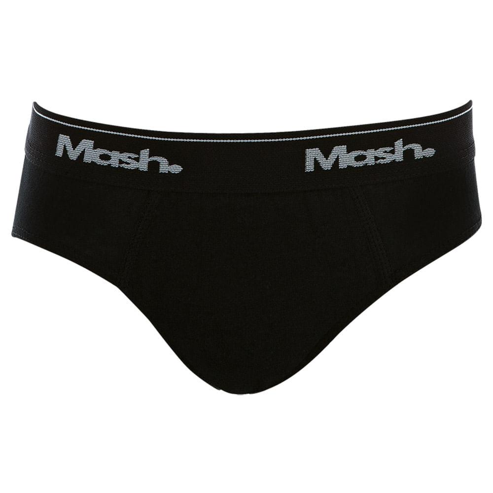 Cueca Slip Mash Masculina Algodão Lisa Infantil Preto