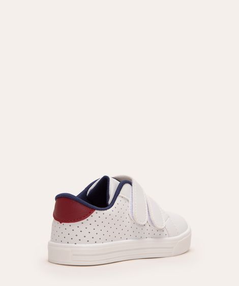 tênis infantil cano baixo com velcro branco