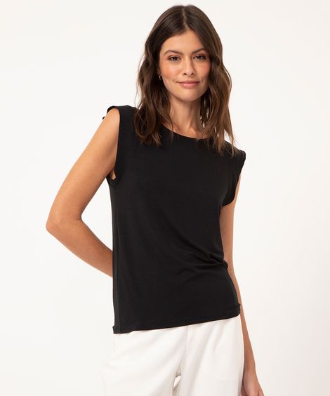 Regata Muscle Tee Feminina Básica Preta