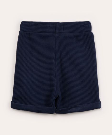 short infantil canelado azul marinho
