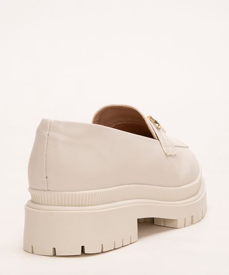 mocassim tratorado com fivela via uno off white