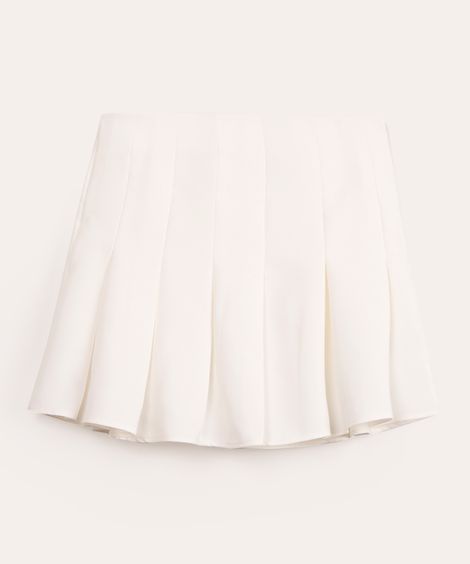 saia juvenil plissada off white
