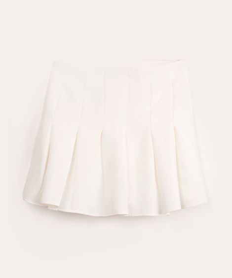 saia juvenil plissada off white