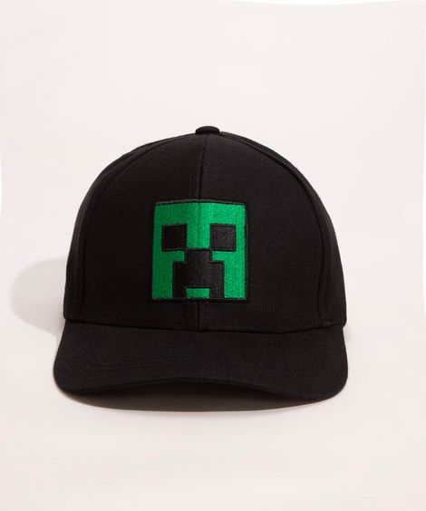 boné infantil aba curva minecraft preto