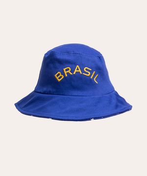 chapéu infantil bucket hat brasil azul