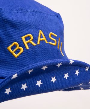 chapéu infantil bucket hat brasil azul