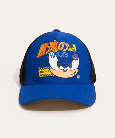 boné infantil sonic aba curva azul
