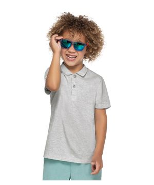 Camisa Polo Infantil Masculina Trick Nick Cinza