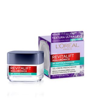 gel creme hidratante antioleosidade l'oréal paris revitalif hialurônico 49g