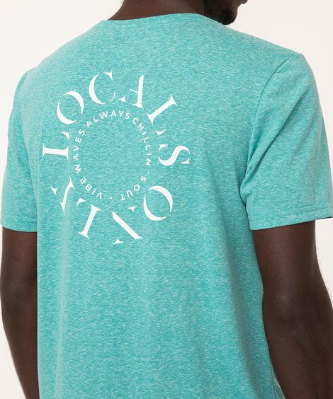 camiseta mesclada manga curta vibe  verde