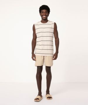 short surf com cordão bege