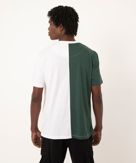 camiseta de algodão manga curta bicolor paradise verde