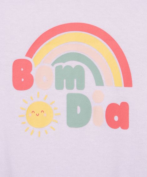 body infantil manga longa bom dia off white