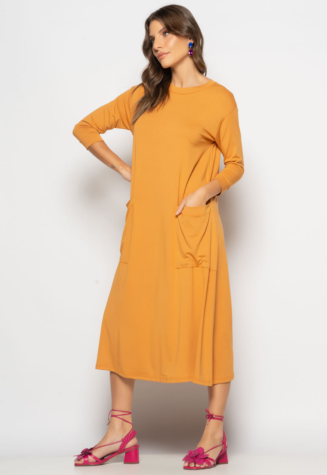 Vestido com bolsos, da C&A