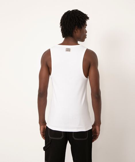 regata de algodão slim off white