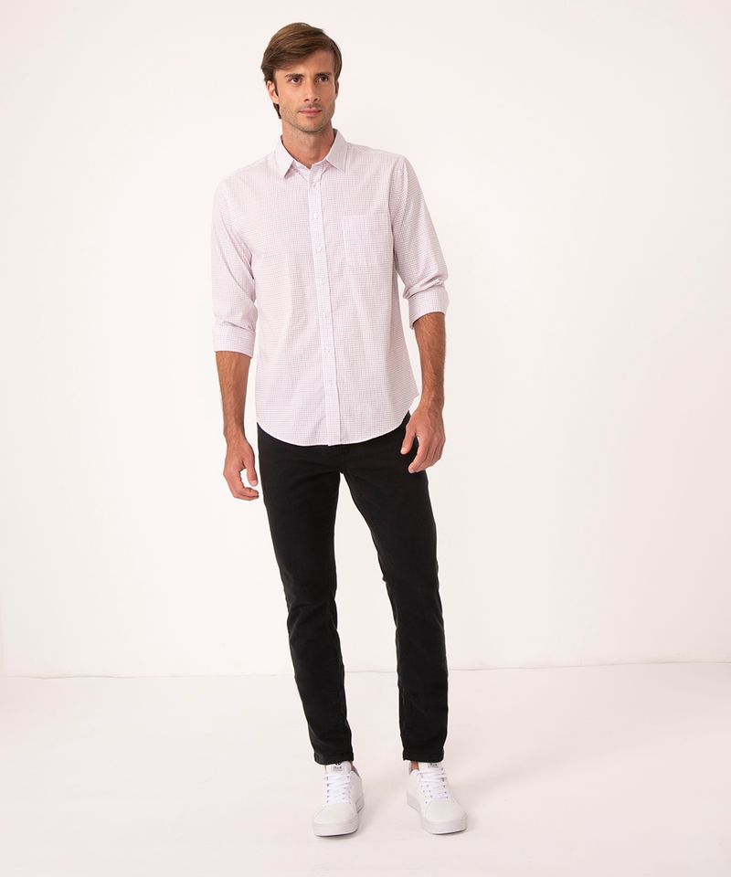 Camisa Casual Marshall Xadrez Manga Longa Bordô Vinho, Camisas e  Acessórios