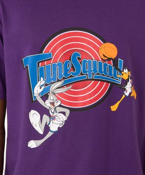 camiseta de algodão manga curta looney tunes roxo