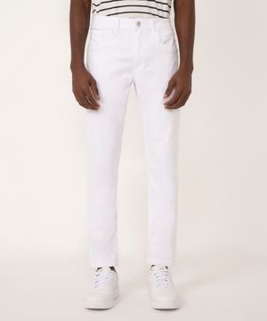 calça de sarja slim comfort branco