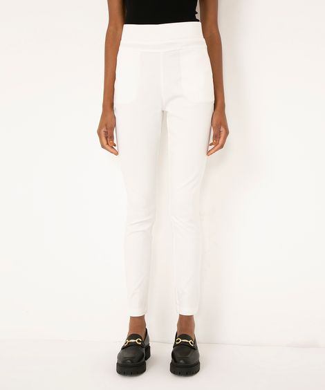 calça legging jacquard off white