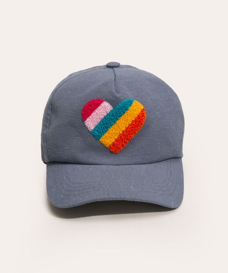 boné infantil aba curva coração azul