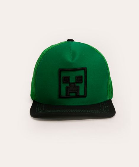 boné infantil aba reta minecraft verde