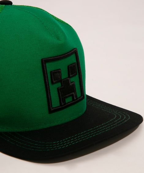 boné infantil aba reta minecraft verde