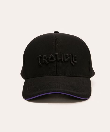 boné aba curva com bordado preto