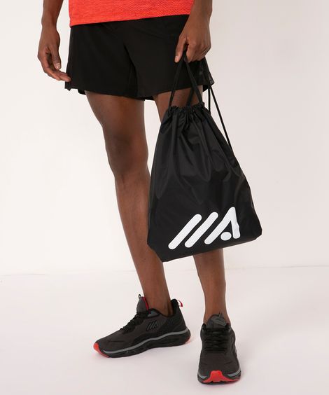 Mochila Saco Esportiva com Cordão Preta