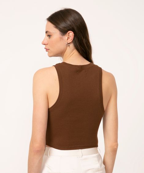regata cropped canelada marrom