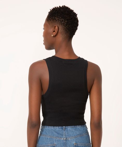 regata cropped canelada preta