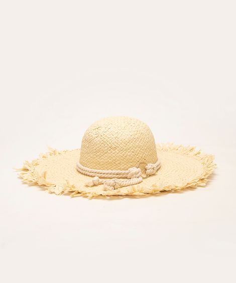 chapéu de palha com corda bege