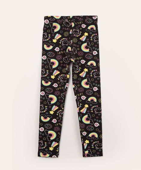 calça infantil legging gatinho preto