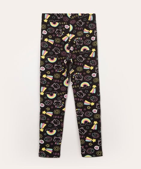 calça infantil legging gatinho preto