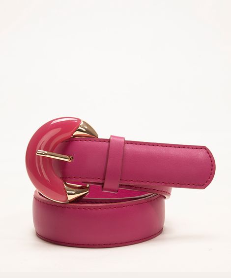 cinto com fivela de metal trabalhada rosa