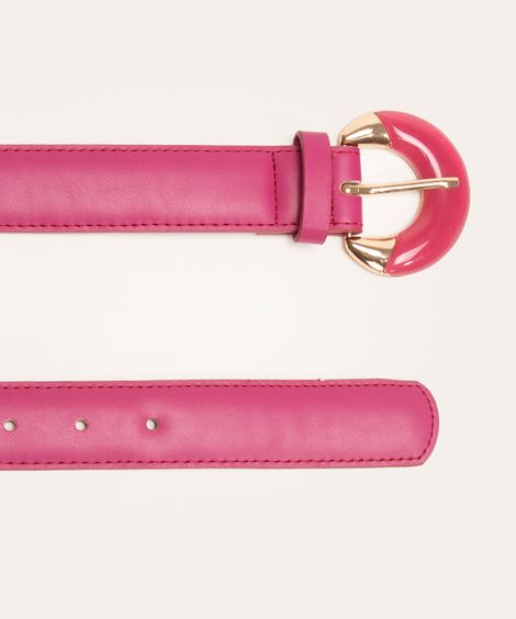 cinto com fivela de metal trabalhada rosa
