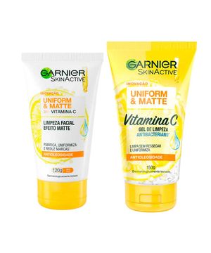 Garnier Kit – Gel de Limpeza Facial Skin Active + Gel de Limpeza Facial Skin Uniform & Matte