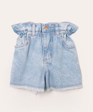 short infantil clochard jeans azul médio