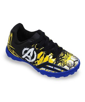 Chuteira Society Dray Marvel Vingadores Juvenil Preto e Amarelo