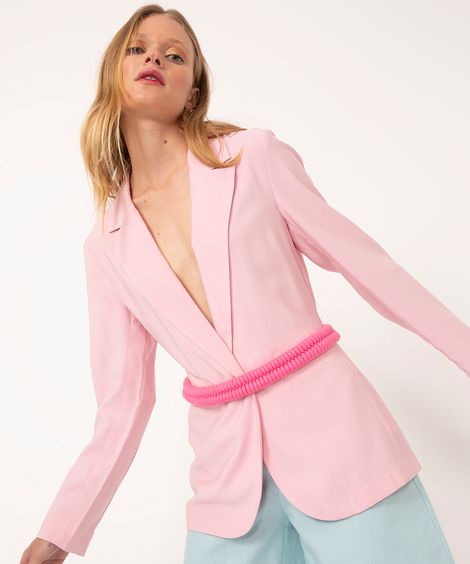 cinto de corda trançada rosa