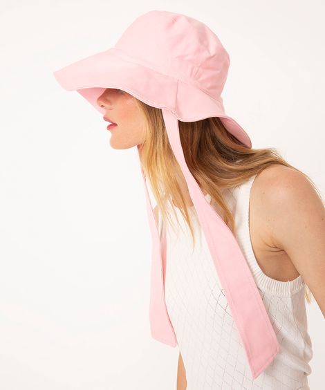 chapéu bucket com faixas rosa