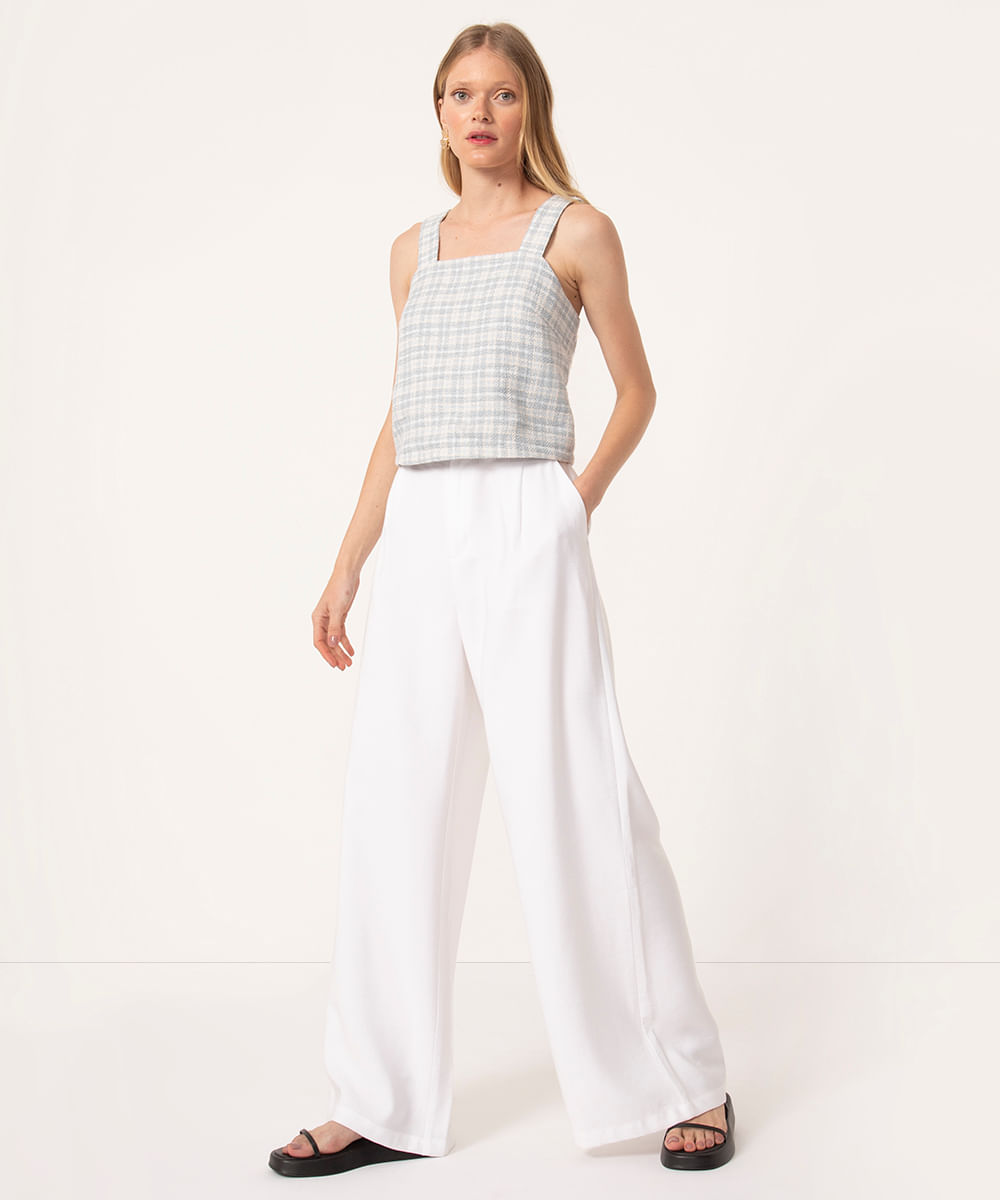 top cropped tweed  azul