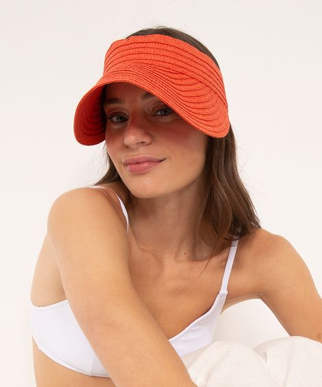 viseira de palha laranja