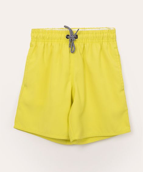 short infantil surf com cordão verde neon