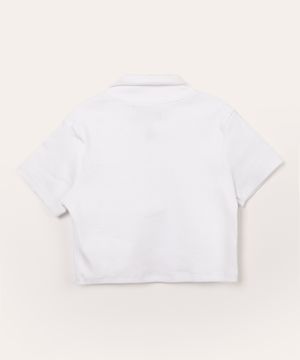 blusa juvenil cropped com zíper  off white