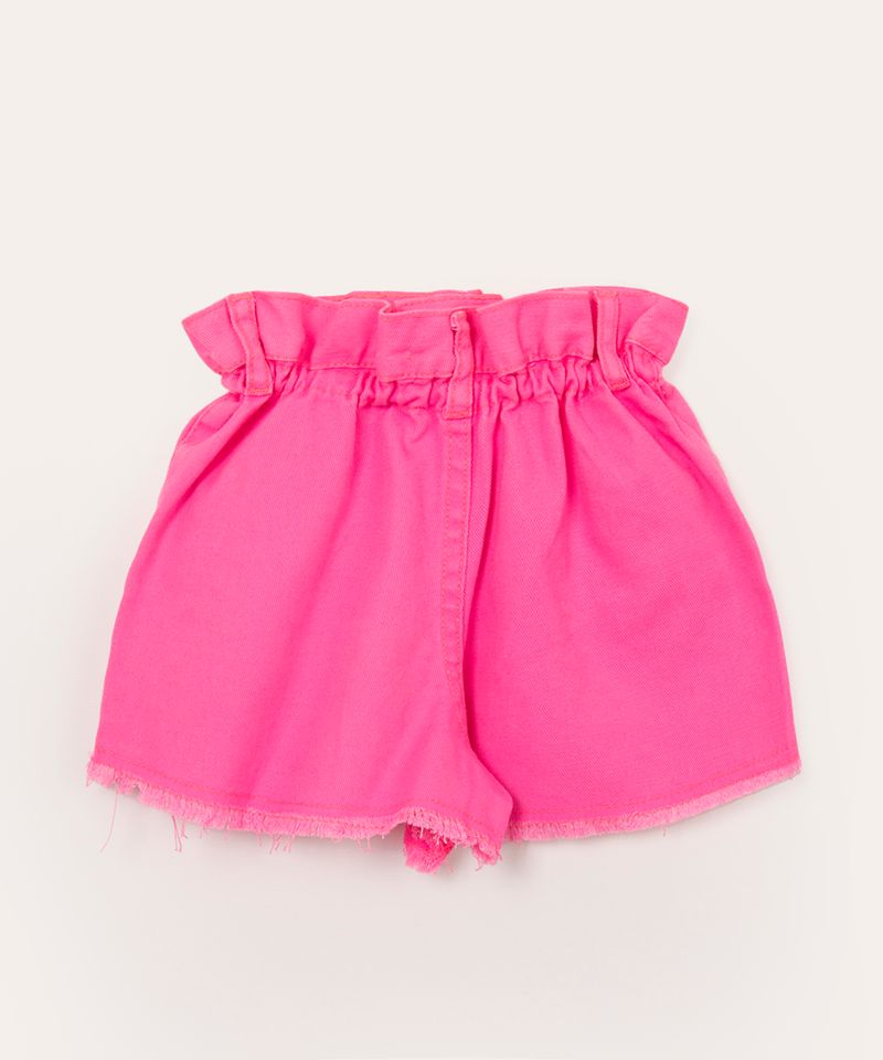 Shorts Helen Color Block Rosa Neon e Vermelho - Triple Under Varejo