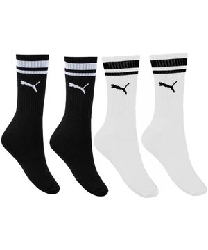 Kit 2 Pares de Meia Puma Esportiva Cano Longo Feminina Preto e Branco